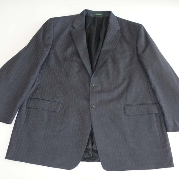 Lauren Ralph Lauren Men's Pinstripe Suit Jacket Size 52 Long Charcoal Gray 52L